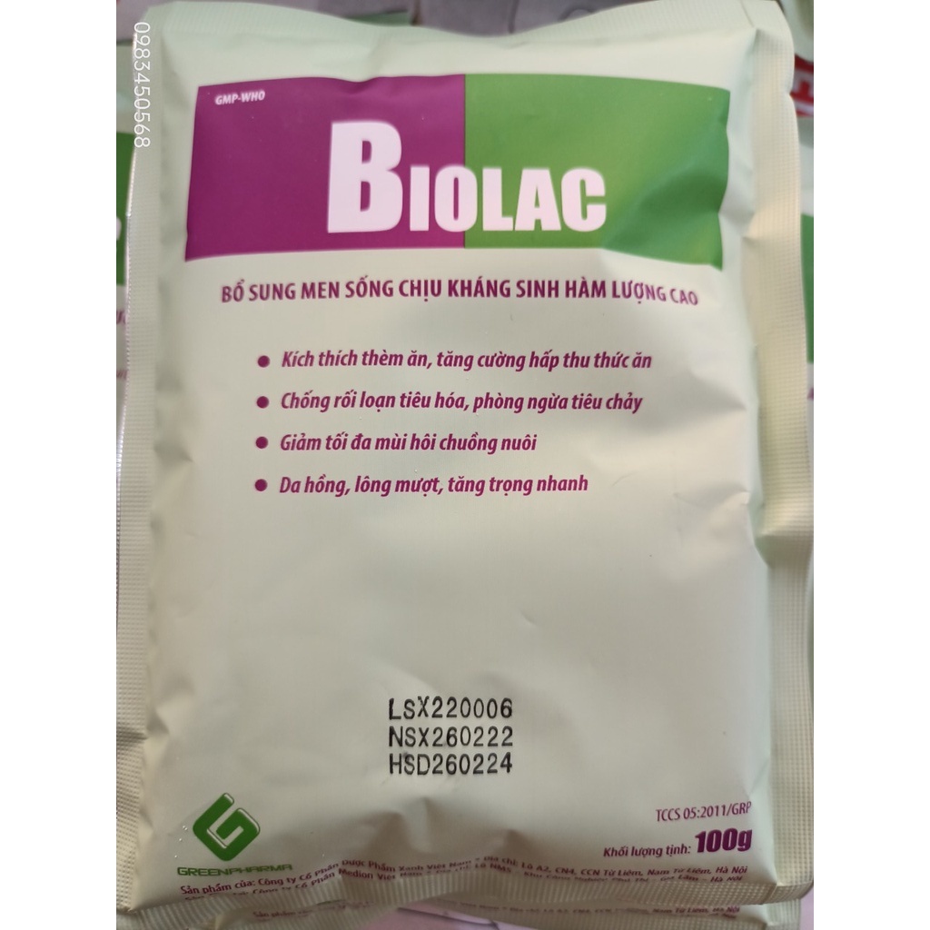 Men Sống Chịu Kháng Sinh BIOLAC  Hàm Lượng Cao