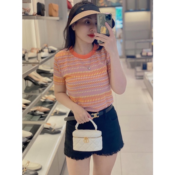 Áo kẻ cam zara authentic