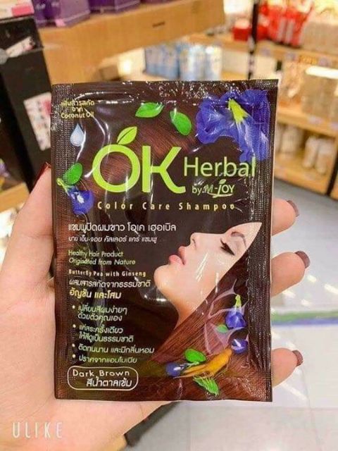 Sỉ 12 gói NHUỘM TÓC NHÂN SÂM OK HERBAL THÁI LAN