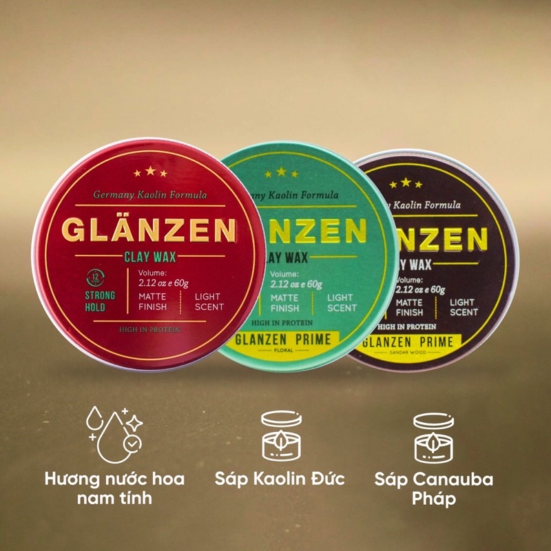 Sáp Glanzen Clay 60g - Sáp Chính Hãng Bán Chạy Số 1 Thị Trường