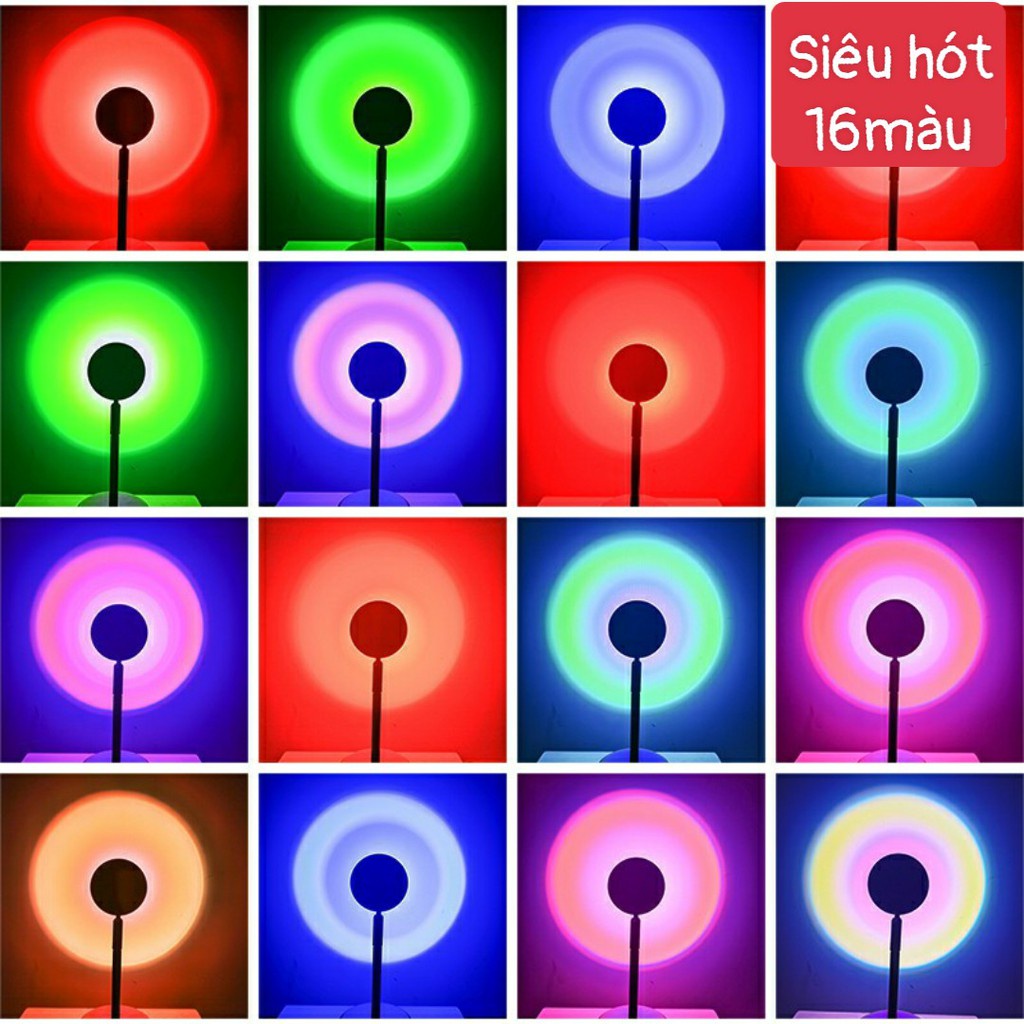 Đèn Hoàng Hôn 16 Màu Có Remote Điều Khiển Màu Đèn Tik Tok Sống Ảo 😍 có điều khiển chuyển màu 😍