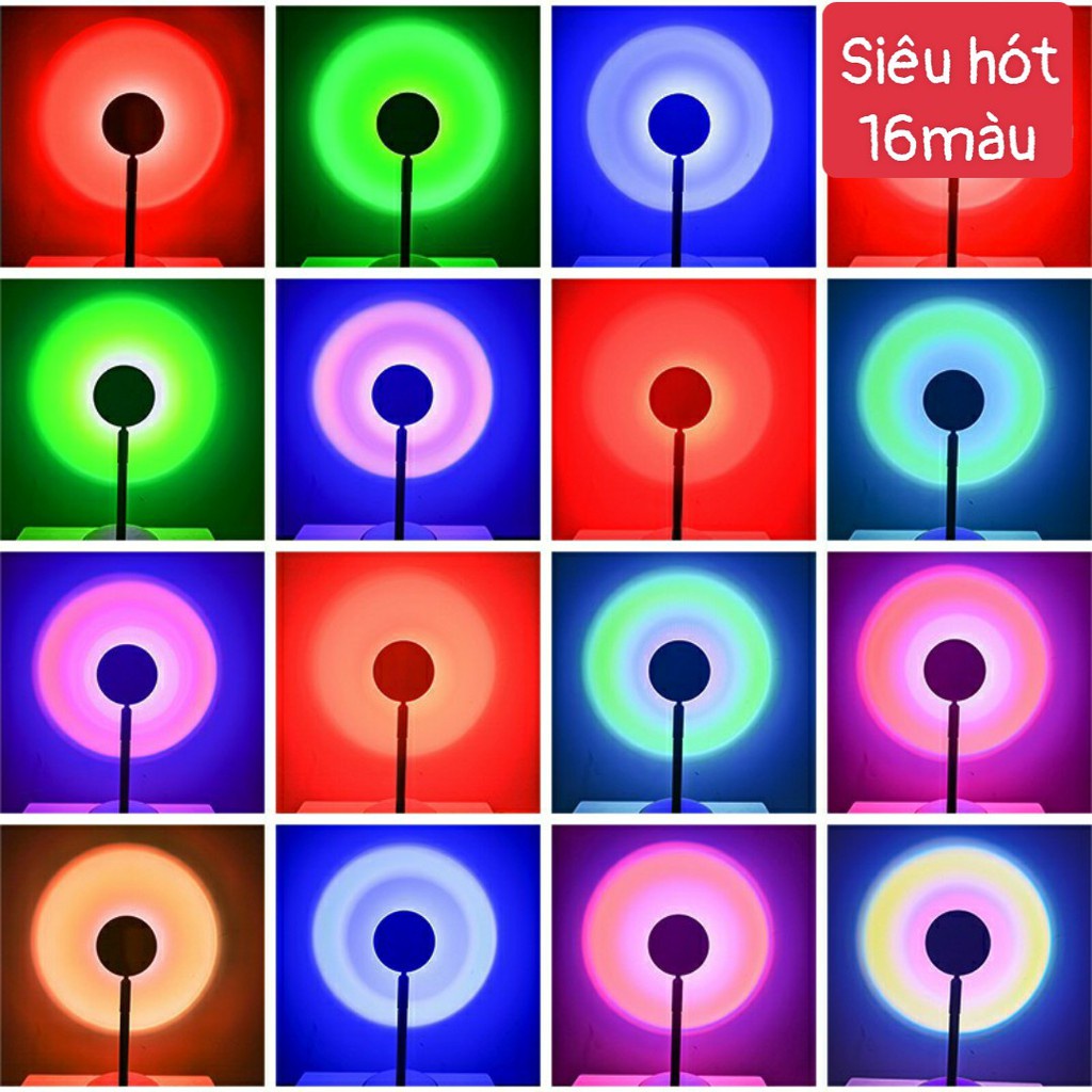 Đèn Hoàng hôn - Quay Tiktok - Sunset Lamp 16 màu Hot trend - Có điều khiển - Đèn Led Trang Trí - Hot trend 2021