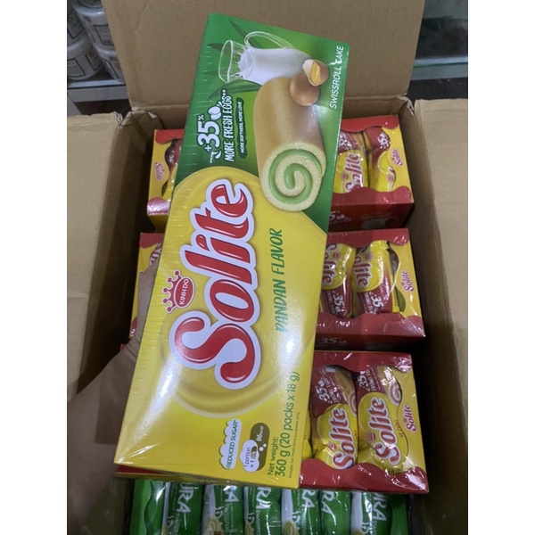 Bánh Bông Lan Cuộn Kem KINH ĐÔ Solite 360g/20 gói