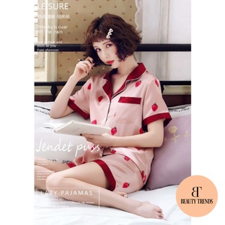 BỘ PIJAMA LỤA QUẢNG CHÂU - SET ĐỒ NGỦ ĐÙI NỮ LỤA CAO CẤP