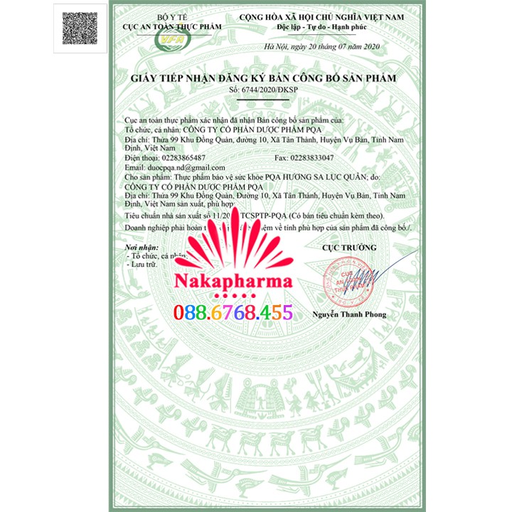 PQA Hương Sa Lục Quân – Giảm viêm đại tràng cấp và mãn tính, tăng cường chức năng tiêu hóa, giảm tiêu chảy, đau bụng