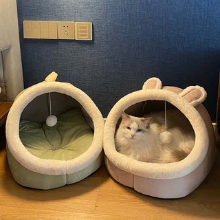 cũi cho chó mèo đỏ lót chuồng bốn mùa hè loại biệt thự nhà chung cư Teddy giường nhỏ vật nuôi