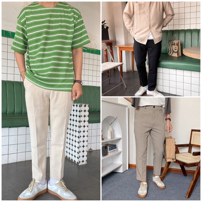 Quần tây baggy ống côn 9 tấc nam vải kaki - DAILY PANTS.