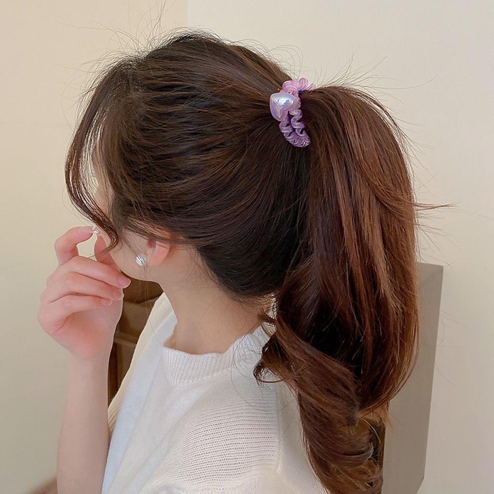 IVORY Dây Buộc Tóc Đuôi Cá Bằng Nhựa Resin Màu Sắc Retro Dễ Phối Đồ Dành Cho Bạn Nữ