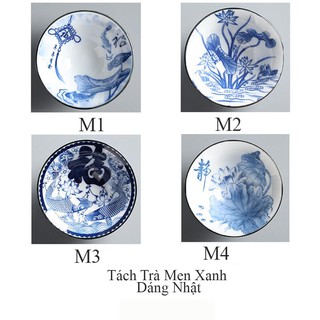 Chén Trà Gốm Sứ Phong Cách Nhật Bản Họa Tiết Vẽ Tay