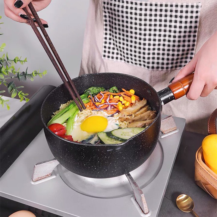 NỒI SÂU LÒNG ĐEN - CHẢO, NỒI XINH XẮN, TIỆN LỢI ĐUN ĐƯỢC TRÊN BẾP TỪ, BẾP ĐIỆN - CSL