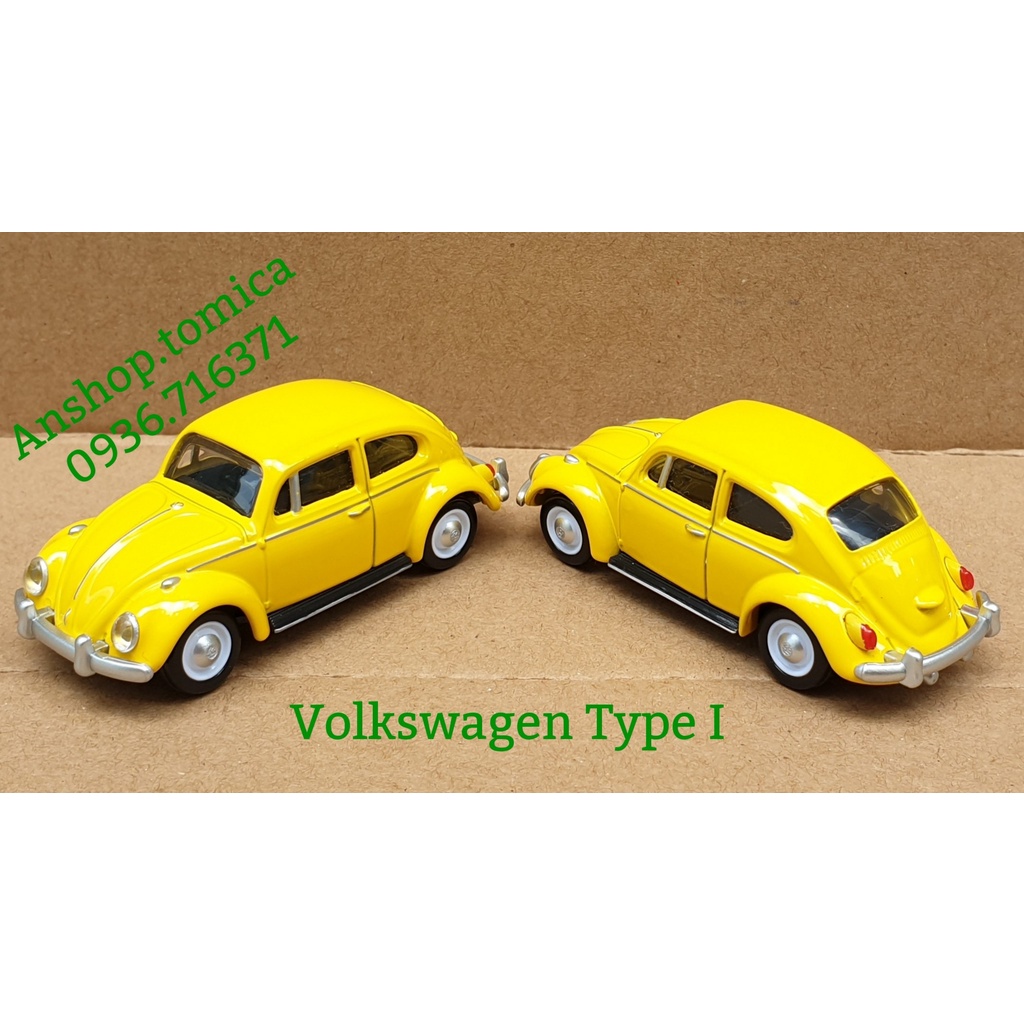 Mô hình xe bus con bọ Premium màu vàng tomica Nhật Bản