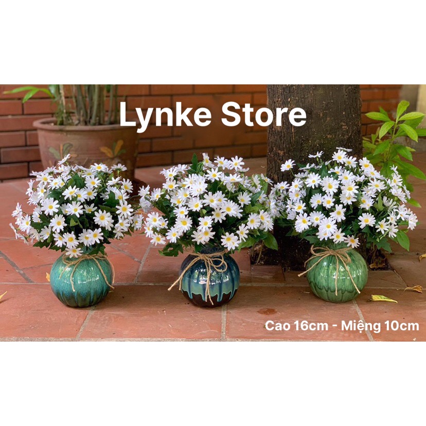 Bình Hoa Lọ Hoa Mini Để Bàn Cao 16cm Men Hỏa Biến Gốm Sứ Bát Tràng - Lynke Store