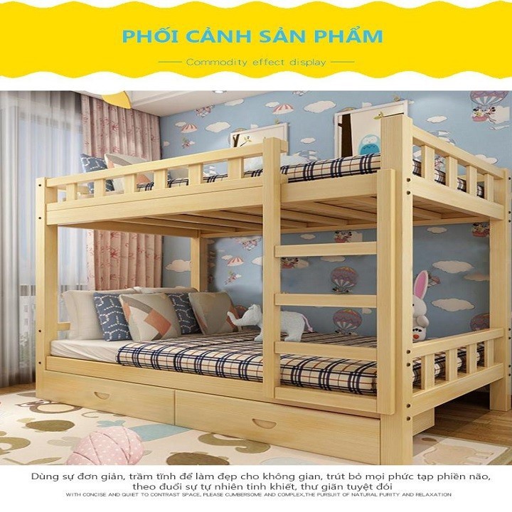 Giường tầng gỗ thông - Giường ngủ trẻ em 2 tầng cao cấp | BigBuy360 - bigbuy360.vn