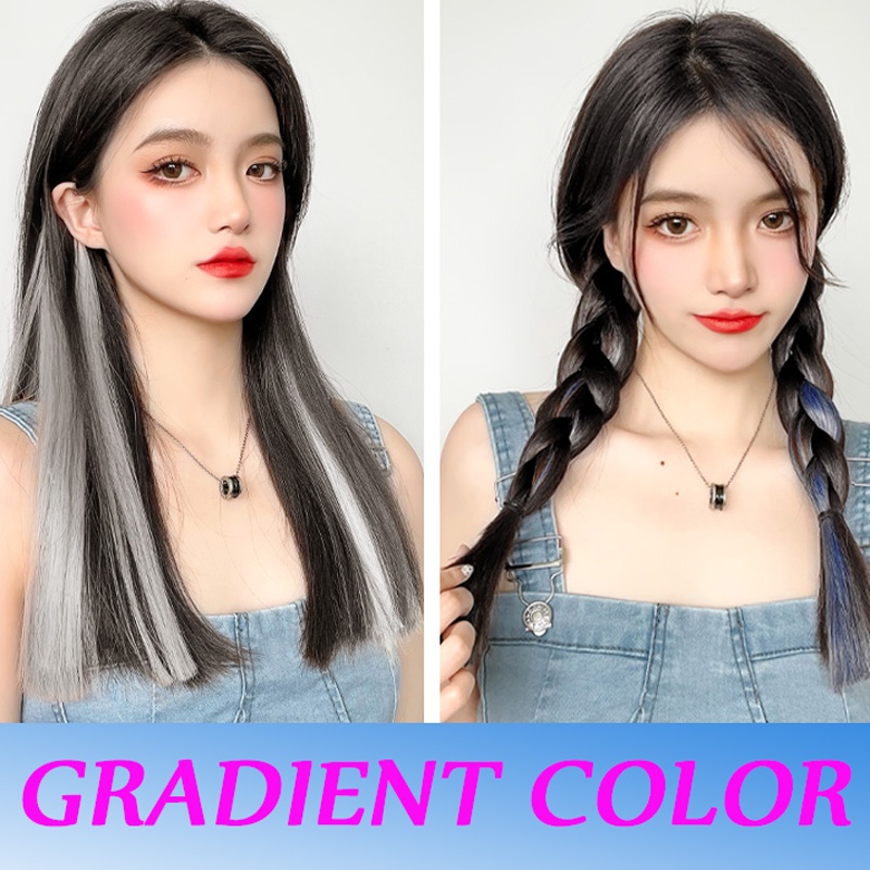 Tóc Giả Nhuộm Màu Ombre Mỏng Nhẹ Không Đường May Dành Cho Nữ