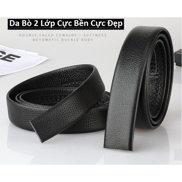 Thắt Lưng Dây Nịt Nam Da Bò 100% 2 Lớp Khóa Tự Động Mặt Voi (Bảo Hành 3 Năm) - Đồ Da Kingshop