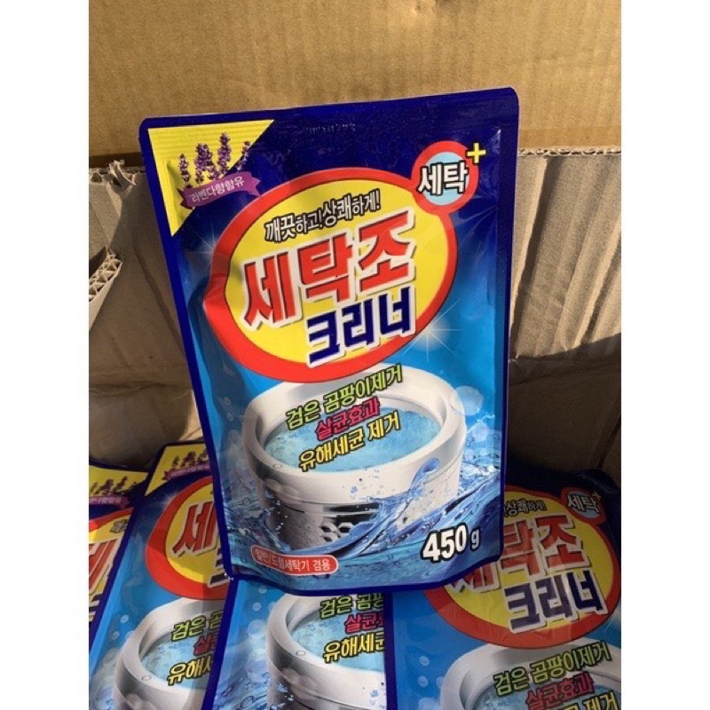Bột tẩy lồng máy giặt ion bạc lọc vệ sinh cực nhanh 450g