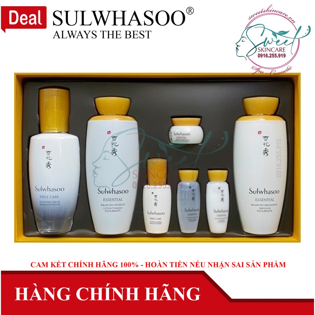 Sulwhasoo Essential Set Dưỡng Cơ Bản Thiết Yếu Trả Lại Làn Da Ẩm Mịn Khoẻ Mạnh Tự Nhiên ( AmorePacific )