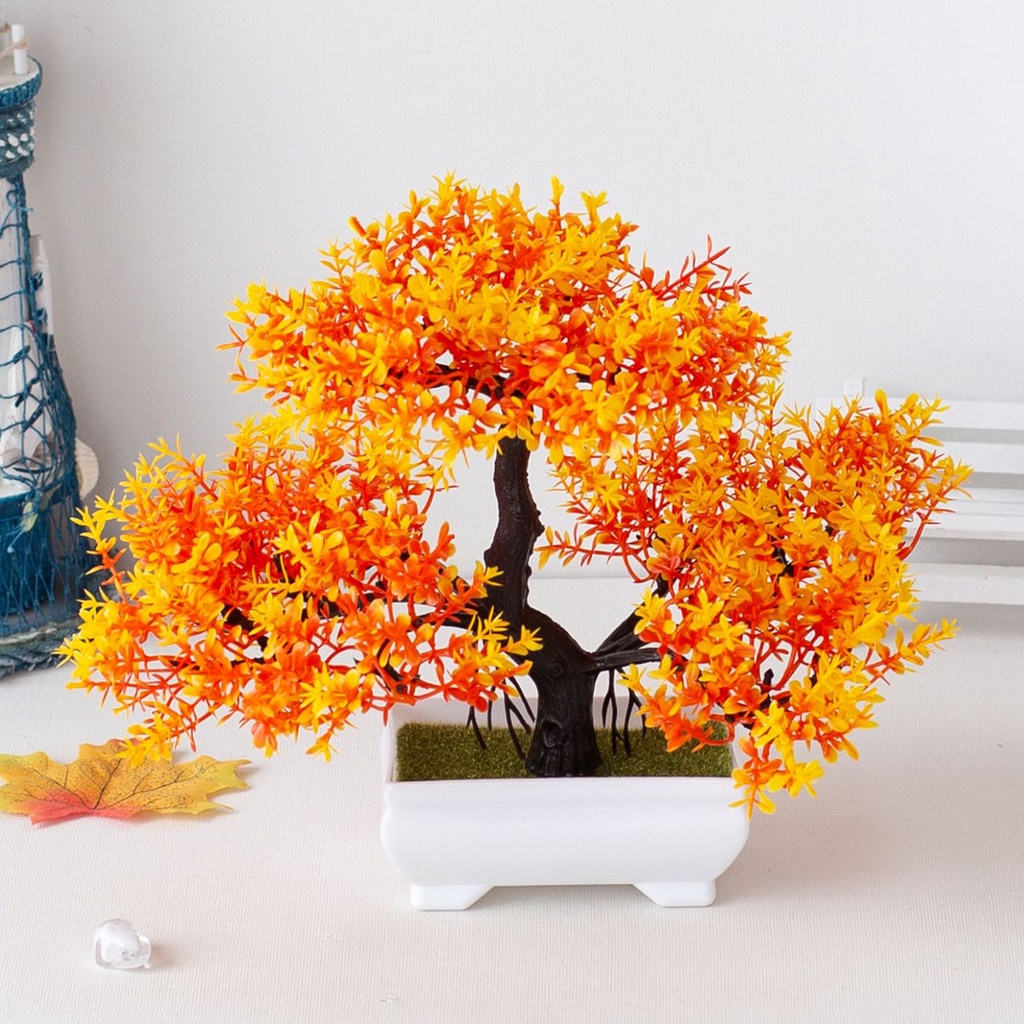 Chậu cây giả trang trí nội thất kích cỡ 25cm x 18cm