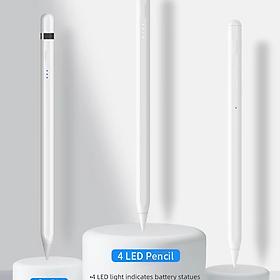 Bút Wiwu Pencil Pro 4 Đèn Led Dành Cho Ipad Có Chế Độ Tiết Kiệm Năng Lượng, Chống Tỳ Tay - Hàng Chính Hãng