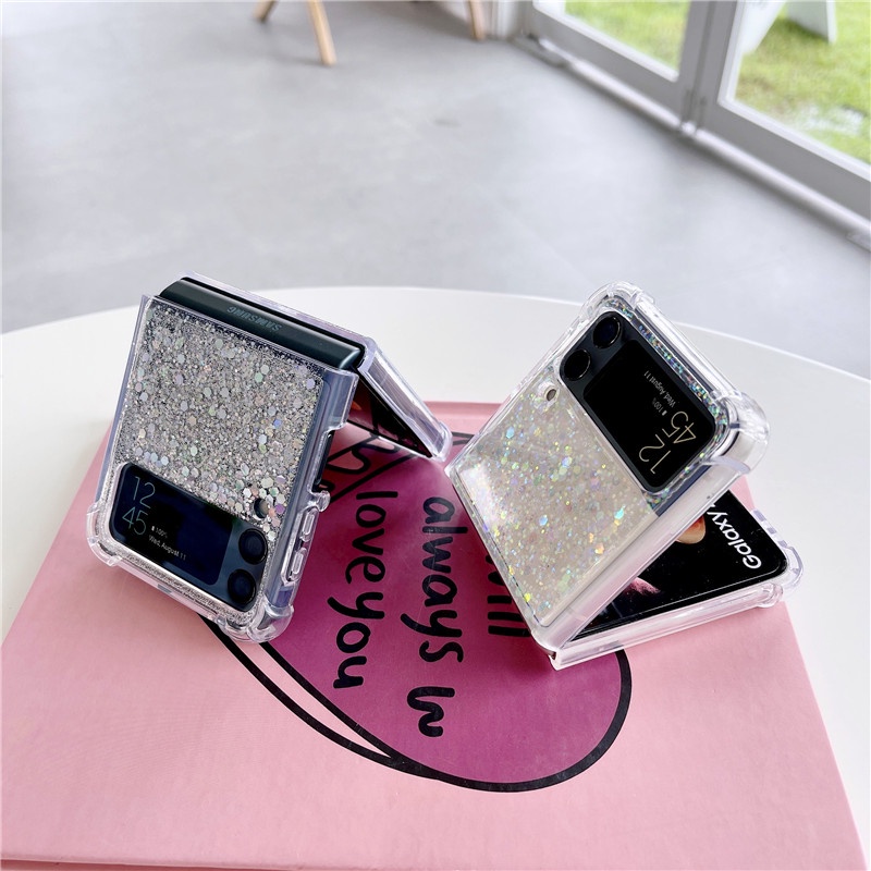 Sang Trọng Ốp Điện Thoại tpu silicone Mềm Trong Suốt Chống Sốc Cho samsung galaxy z flip 3 z flip 4 zflip3 samsung z flip4