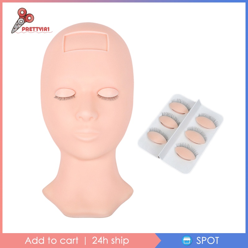Đầu Ma Nơ Canh Bằng Silicone [Prettyia1] Luyện Tập Nối Mi Giả
