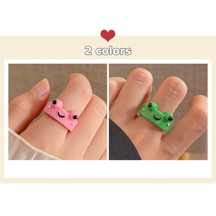 Set 520 Nhẫn Acrylic Hình Chú Ếch Dễ Thương
