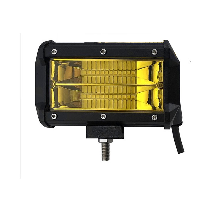 Cụm đèn led trợ sáng oto, 24 bóng led siêu sáng 2 hàng dài 15cm công suất 72w điện 9-32v, đèn phá sương ánh sáng vàng.