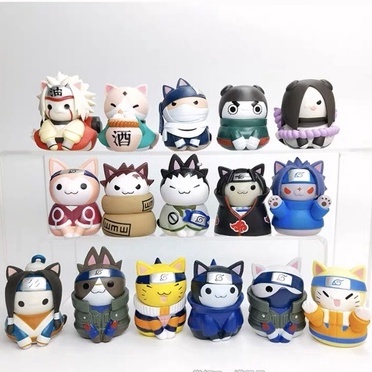 (Loại 5cm) Set 8 Mô Hình Mèo Naruto Tsum Tsum đủ phân loại đáng yêu trưng bày