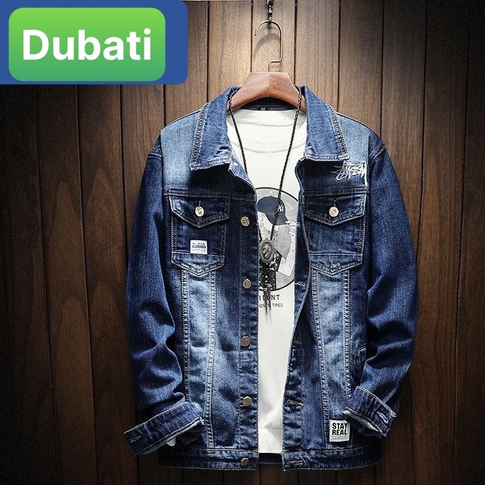 ÁO KHOÁC JEAN NAM CHỐNG NẮNG CHẤT BÒ HÀN QUỐC CHẤT MEN NGẦU CAO CẤP -DB 111- DUBATI FASHION
