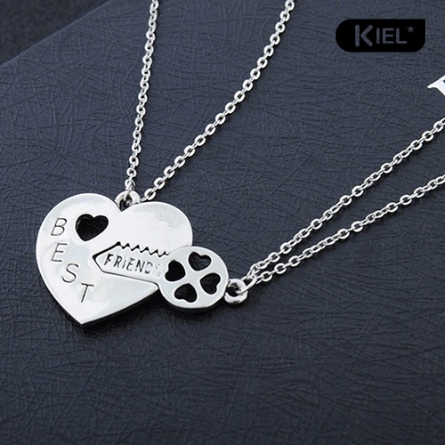 Set 2 vòng cổ Mặt Trái Tim Khắc Chữ Bff Best Friend