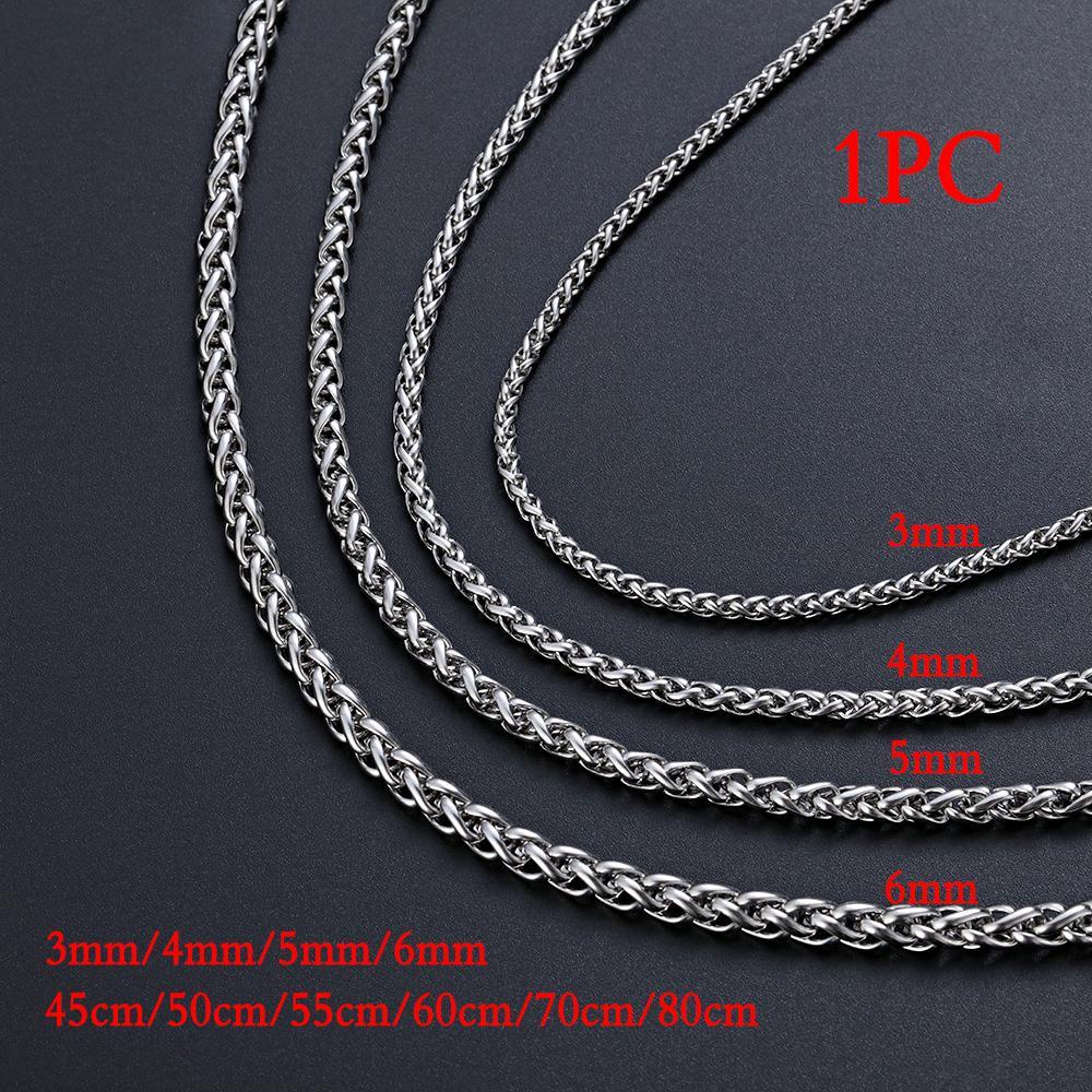 MELODG Dây Chuyền Mạ Bạc Nhiều Màu Sắc Kích Thước 3 / 4 / 5 / 6MM