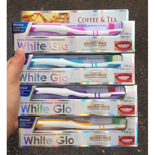 Kem đánh răng White Glo kèm bàn chải 150g Úc