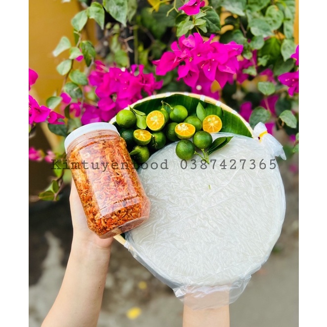 COMBO BÁNH TRÁNG PHƠI SƯƠNG MUỐI HÀNH PHI TRỘN SẴN