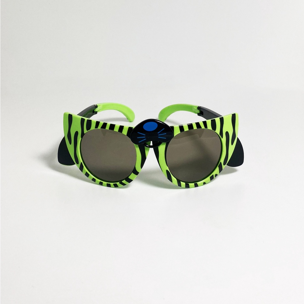 Kính mát trẻ em thời trang JJ855 gọng nhựa dẻo,kiểu kính gấp gọn hình chú báo siêu đáng yêu dành cho bé từ 1 đến 6 tuổi