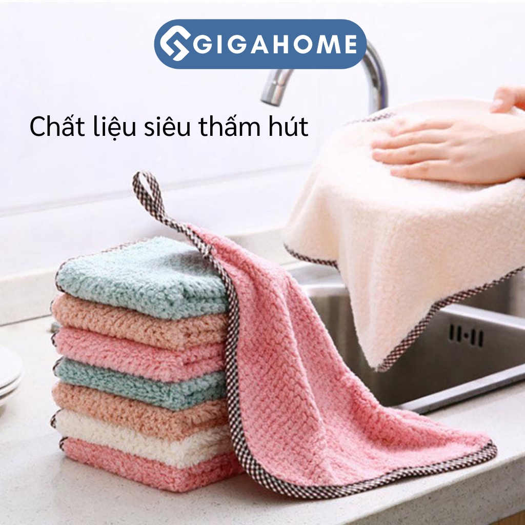 Khăn Nhà Bếp GIGAHOME 2 Mặt Lau Bát Đĩa Siêu Thấm Hút Có Móc Treo Tiện Lợi 7808