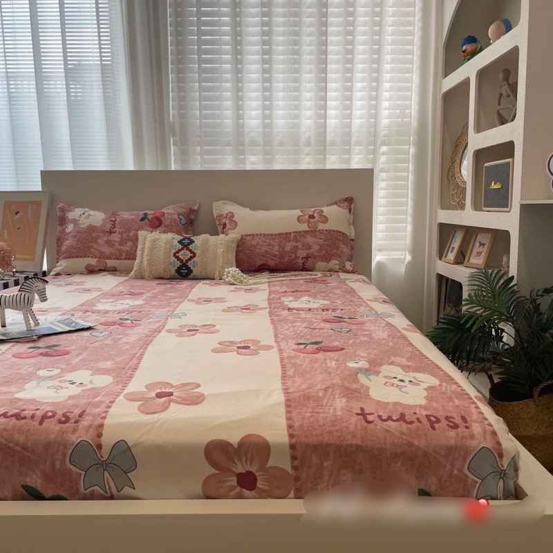 SÉT GA GỐI HÌNH CHERRY ĐỎ HÀNG QC ĐẸP