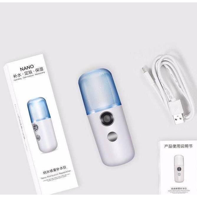 Máy xông mặt xịt khoáng nano mini phun sương dưỡng da sạc điện