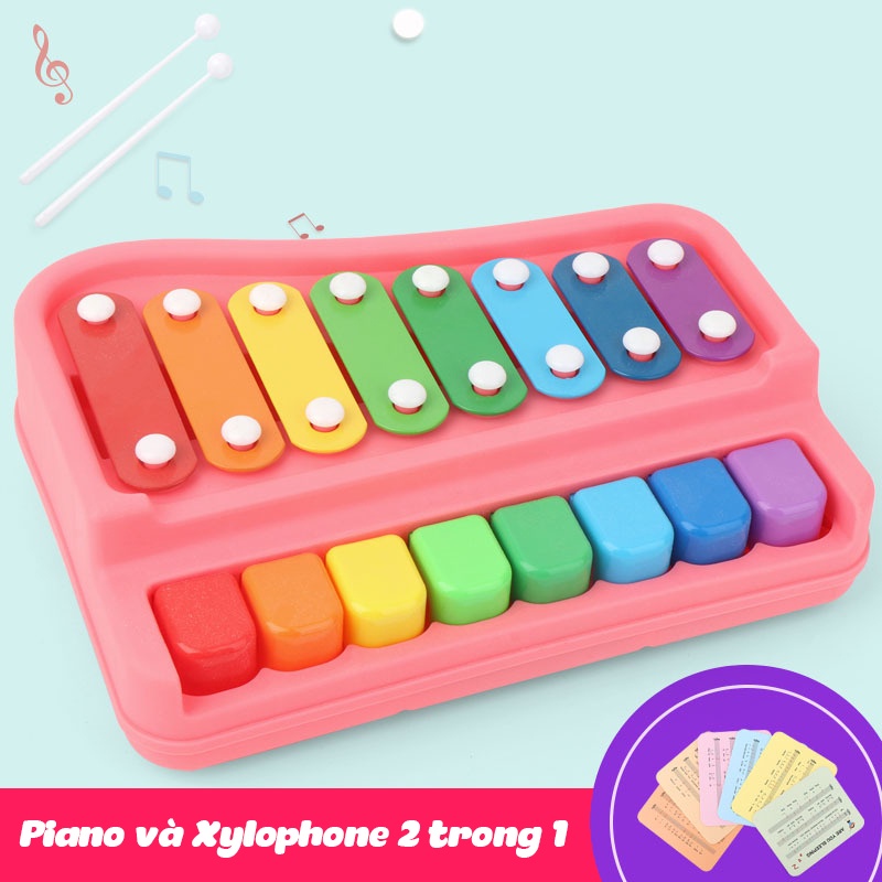 Bộ đồ chơi đàn gõ Xylophone và Piano 2 trong 1 cho bé - M378