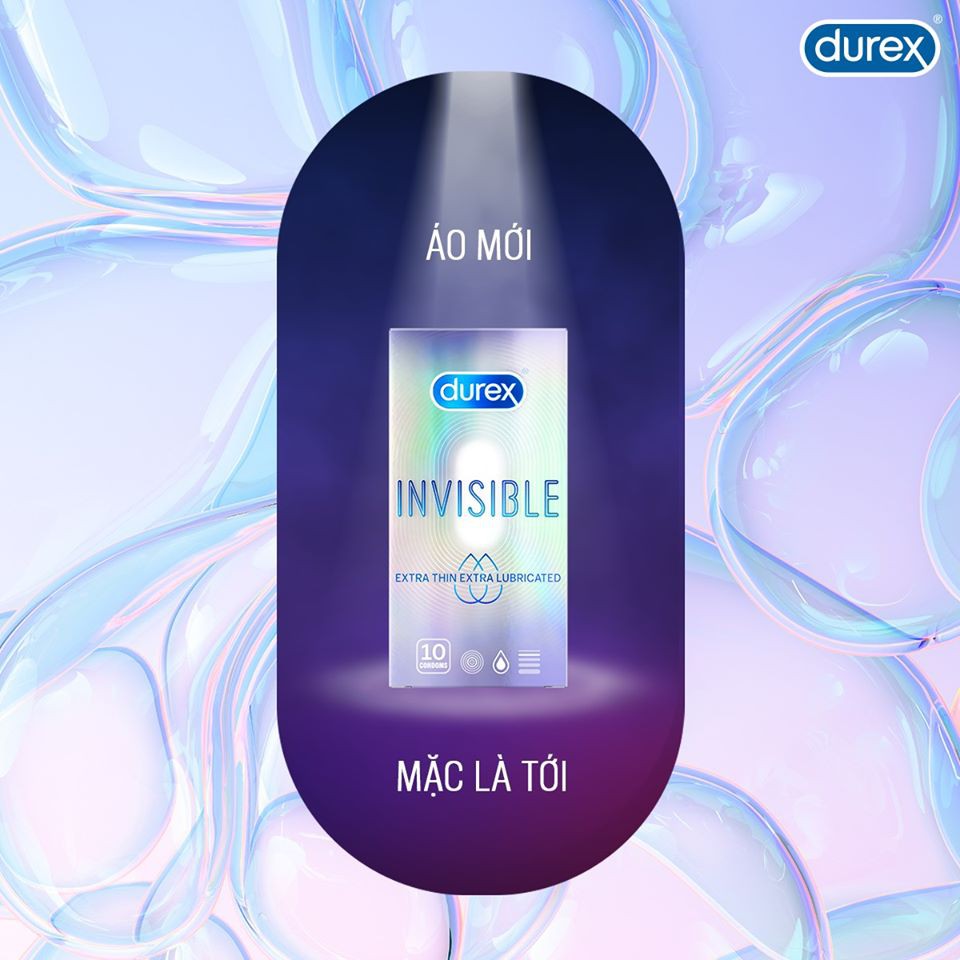 [Chính Hãng] Bao Cao Su DUREX INVISIBLE EXTRA THIN - Siêu Mỏng 52mm, Xuất Xứ Thái Lan - Hộp 10c