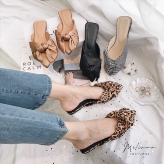 DÉP BỆT BÍT MŨI NƠ RÚT SATIN