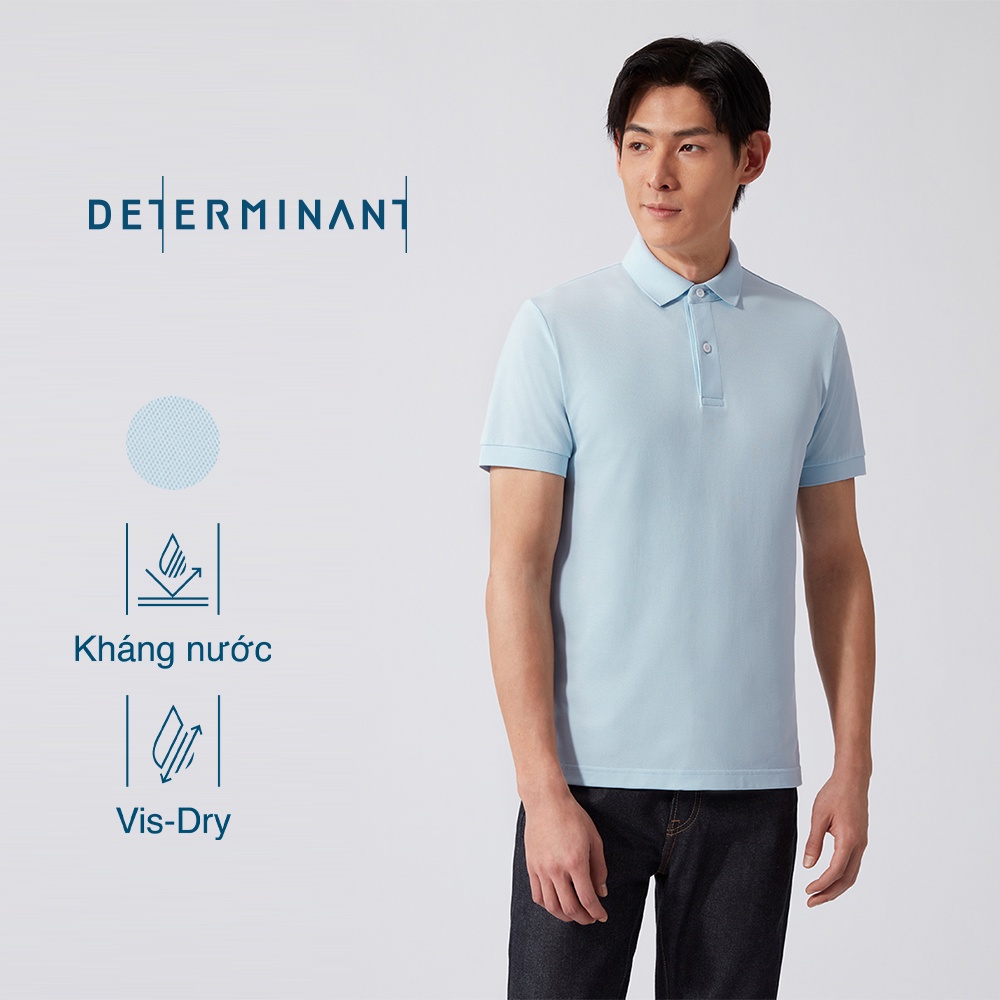 Áo thun nam Polo cao cấp kháng nước tay ngắn DETERMINANT form rộng - màu xanh nhạt - Light Blue [DETP01]