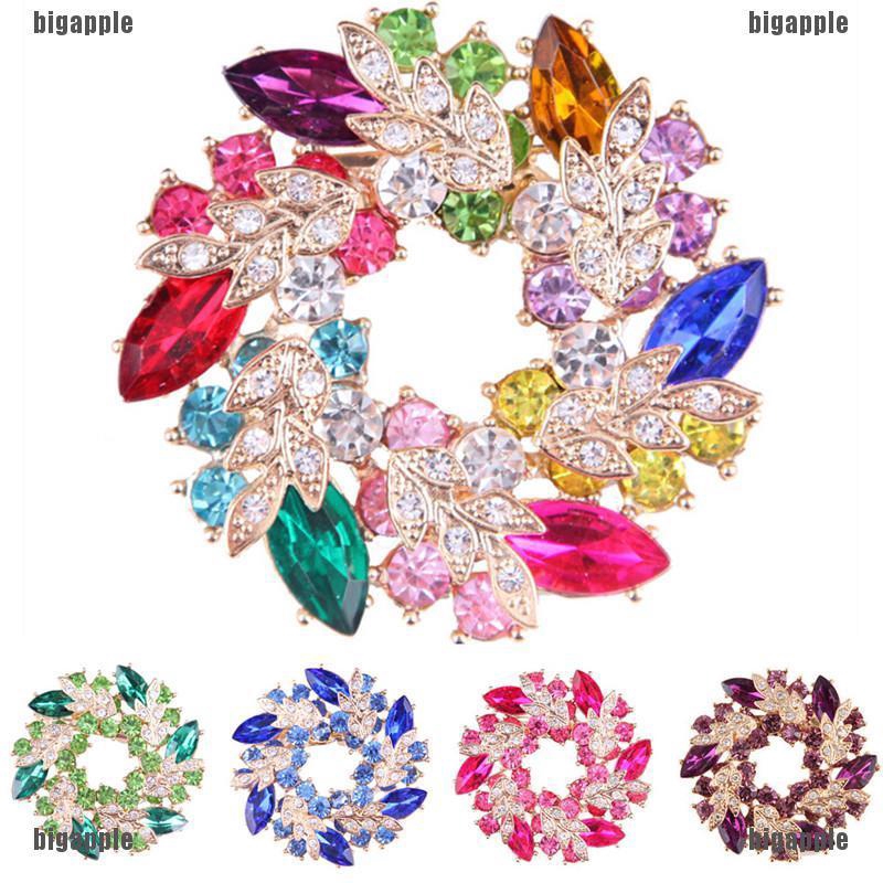 Ghim cài áo hình hoa đính đá thời trang cho nữ