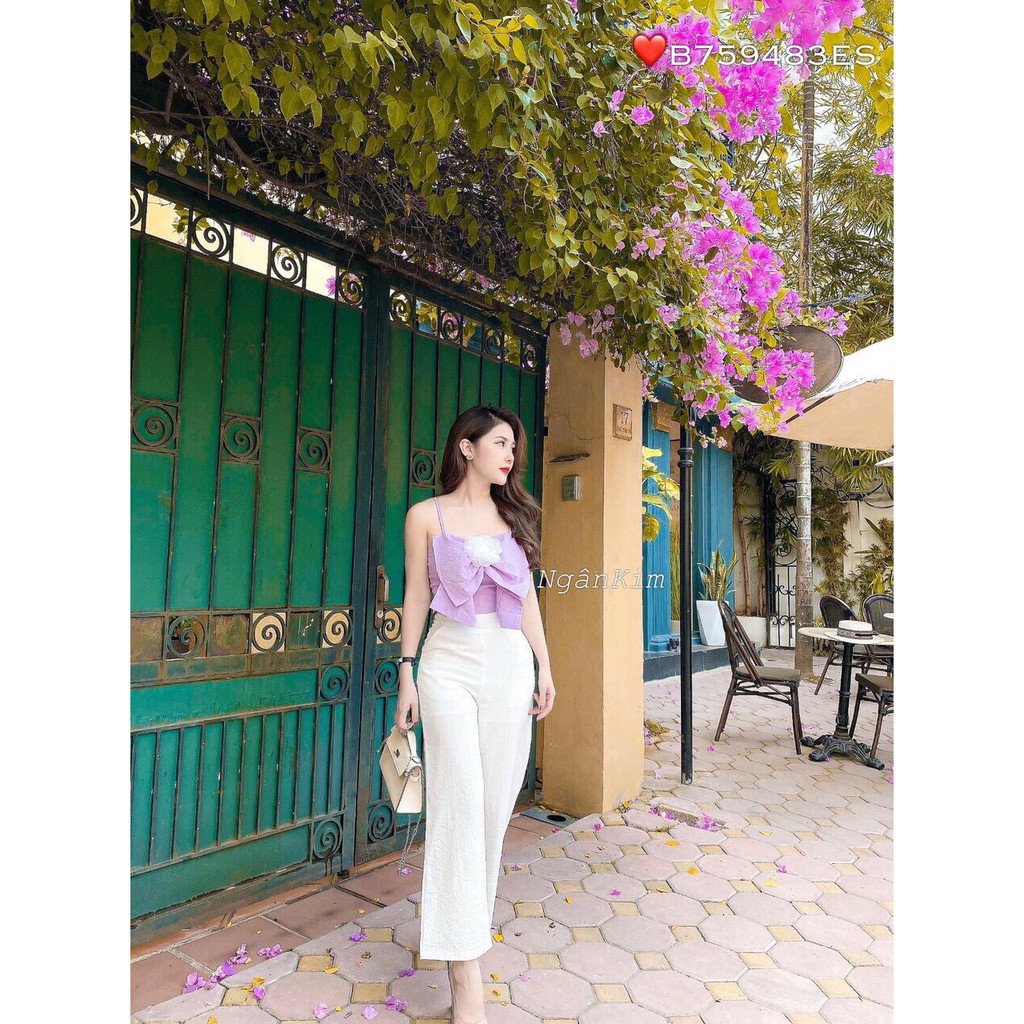 Áo hai dây nơ hoa trước ngực xinh xắn TTSA0433