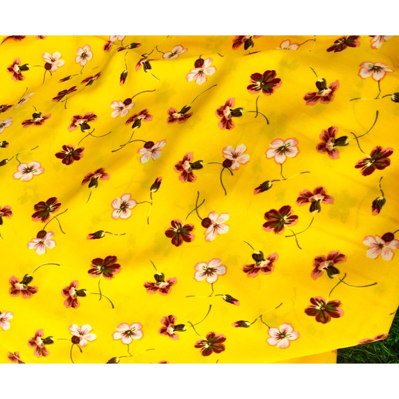 Vải đũi lụa hoa nhí [MẪU HOT] (0,5m đủ khổ)