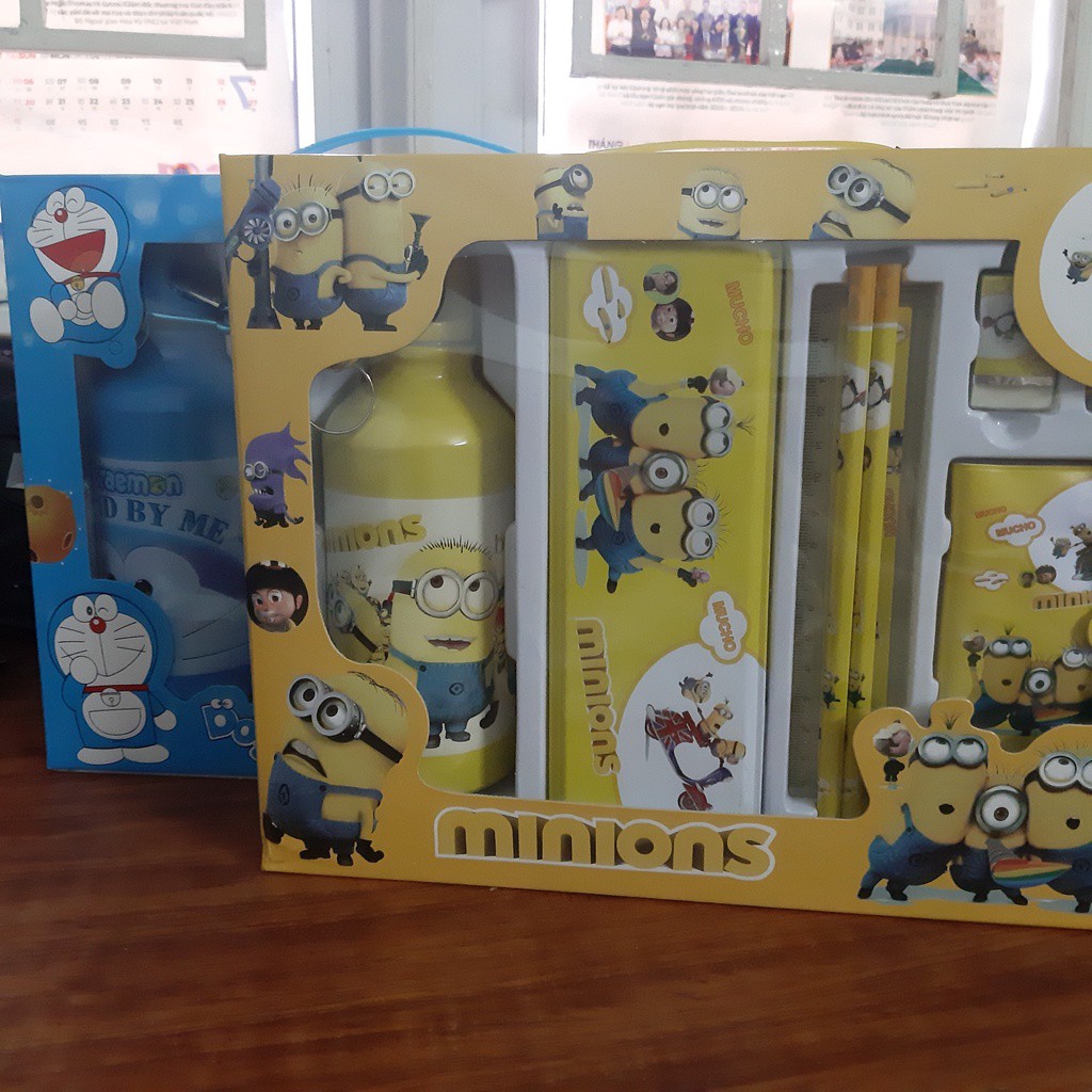 Bộ Đồ Dùng Học Tập 7 Món Doremon Minion, Combo Đồ Dùng Học Tập Cute Nhiều Đồ Xịn Sò Hamin