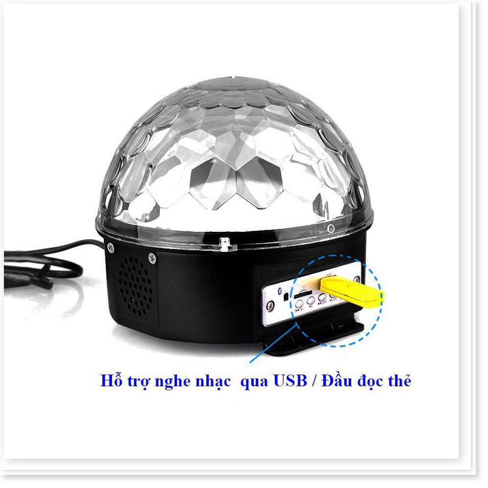 Đèn LED Quả Cầu Cảm Ứng Xoay Pha Lê 7 Màu Nháy Theo Nhạc Bluetooth Tích Hợp Loa DC-BL300