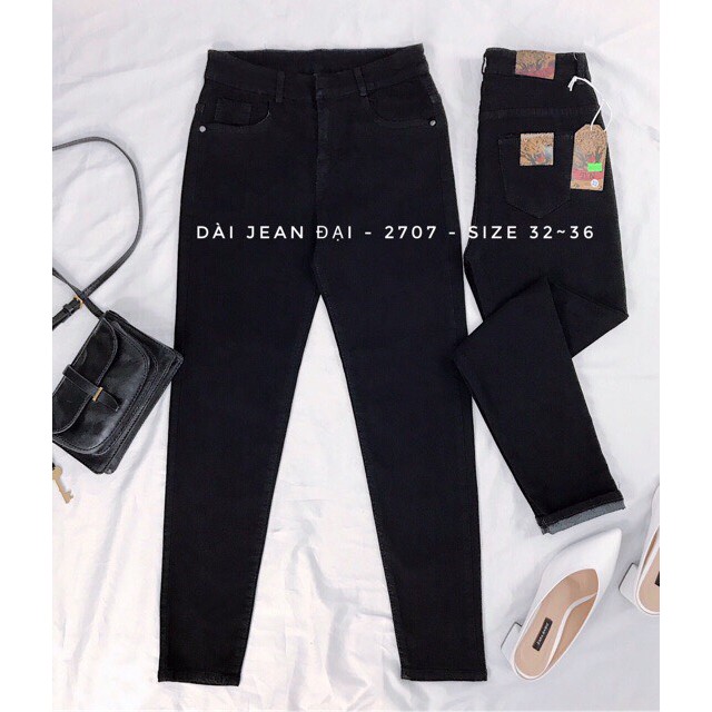 [Bigsize 58-90kg] Quần Jean Đen Rách 2 Gối/Trơn, Co Giãn Mạnh, Lưng Cao Trên Rốn