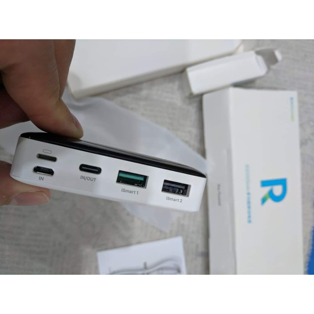 Pin sạc dự phòng RavPower 20000mAh - RP-PB172 - hỗ trợ sạc nhanh PD và QC 3.0 - bảo hành 12 tháng fullbox