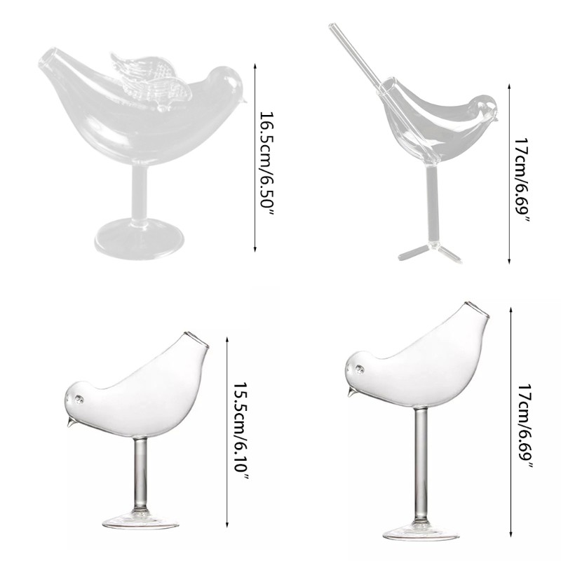 Ly Thủy Tinh Uống Cocktail 150ml Thiết Kế Hình Chim Sáng Tạo