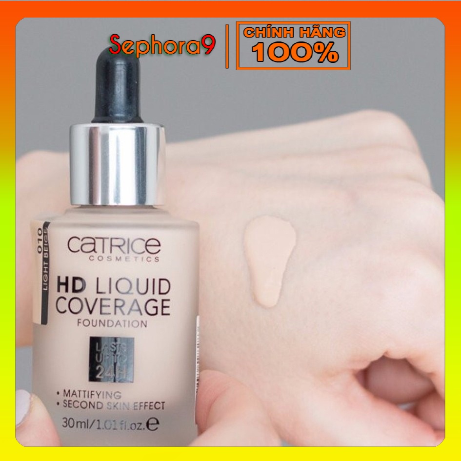 Kem nền kiềm dầu Catrice HD 24h Liquid Coverage Foundation che phủ tốt